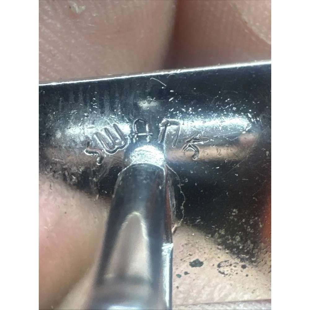MCM Cufflinks SWANK‎ Silver Toned Square Beveled Edge 3/4